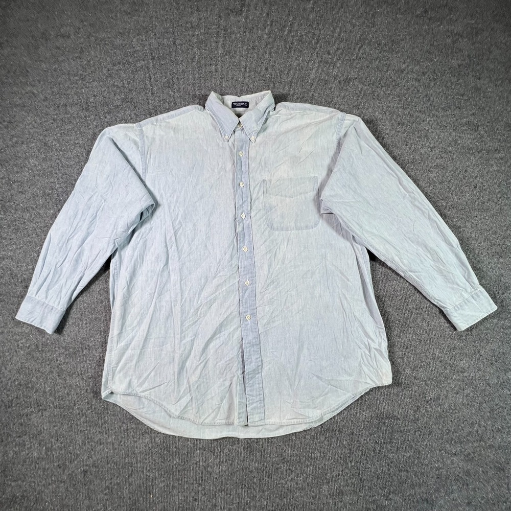 Britches Button-Down Shirt Men's L Blue Cotton Preppy Career Fishing Camping